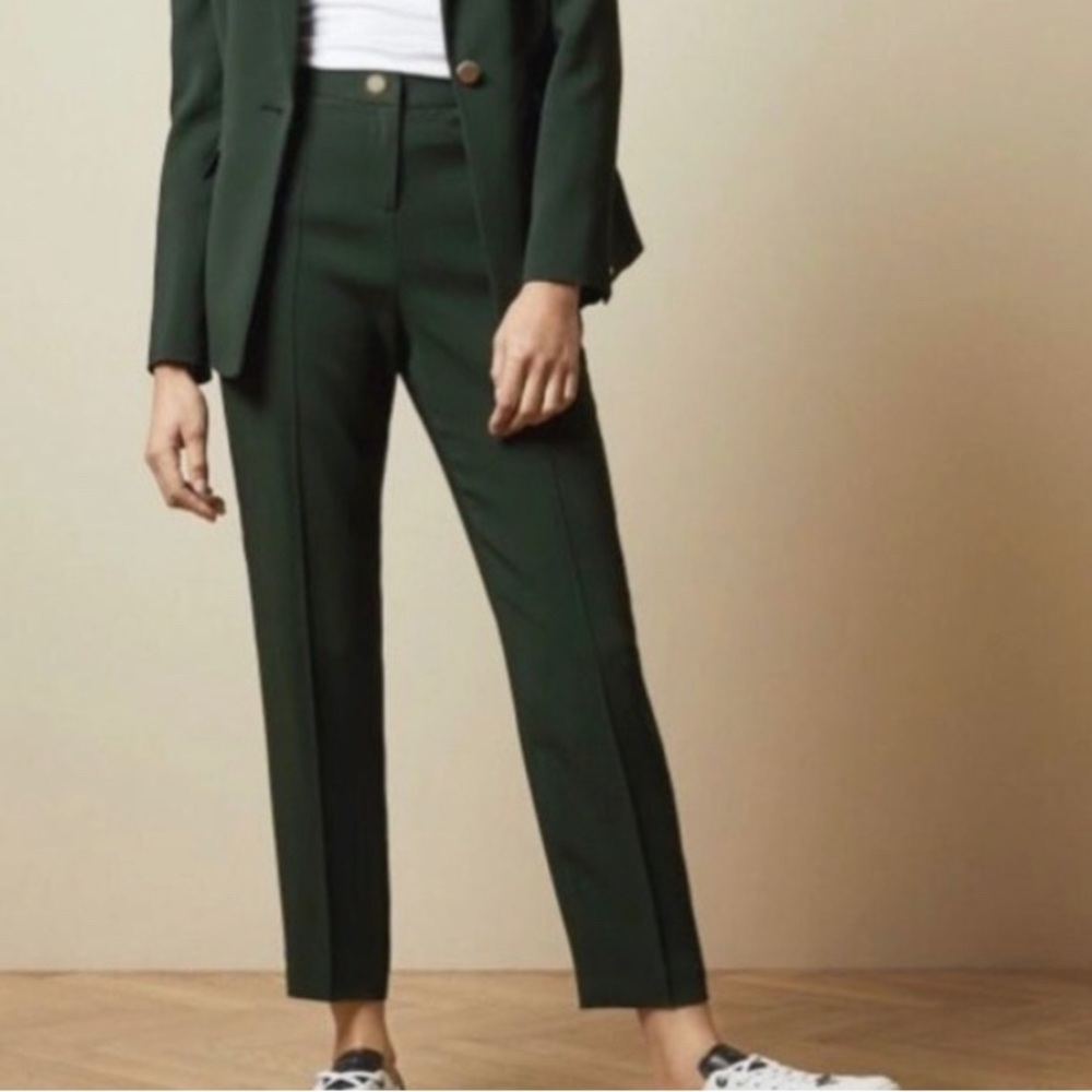 Ted Baker Dark Green Cropped Tailored Ankle Pants
